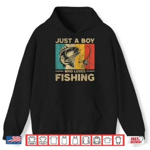 Hoodie Funny Vintage Fishing Jokes Boys Fisherman Bass Fish Shirt