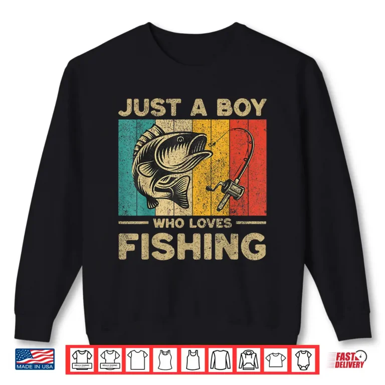 Sweatshirt Funny Vintage Fishing Jokes Boys Fisherman Bass Fish Shirt