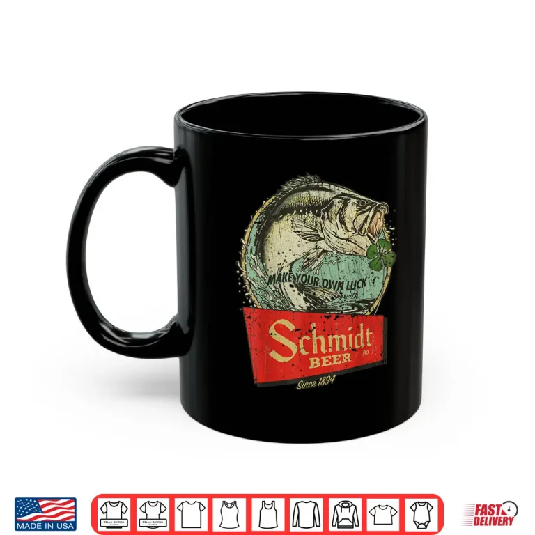 Mug Fishing Schmidt Beer Make Your Own Luck 1894 Vintage Shirt