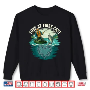 Sweatshirt Love At First Cast Fishing Lover Fisherman Angler Angling Shirt