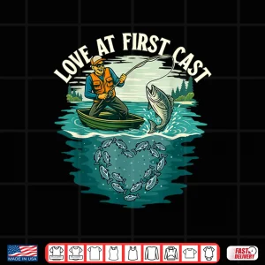 Design Love At First Cast Fishing Lover Fisherman Angler Angling Shirt