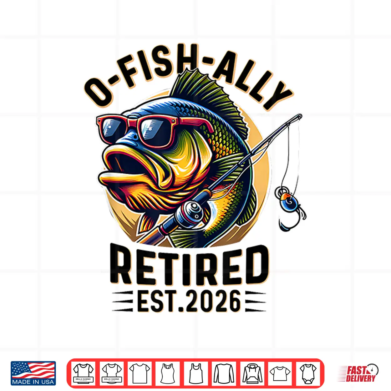 Ofishally Retired 2026 Retirement Men Fisherman Funny Shirt Ofishally Retired 2026 Retirement Men Fisherman Funny Shirt