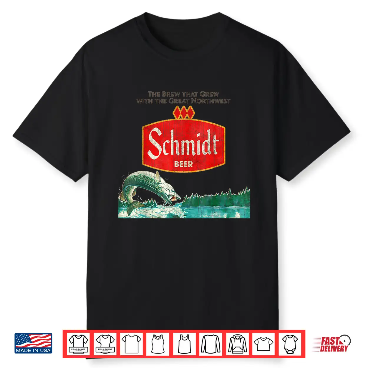 Vintage Schmidt Beer Retro Defunct Fishing Nature Scene Shirt Vintage Schmidt Beer Retro Defunct Fishing Nature Scene Shirt