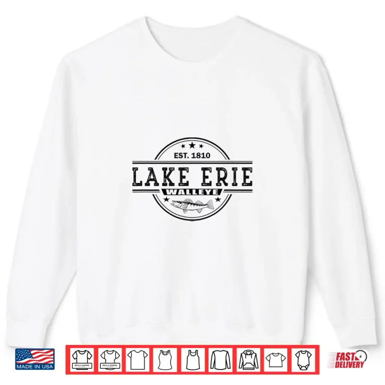 Sweatshirt Vintage Inspired Walleye Fishing Lake Erie Shirt