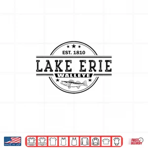 Design Vintage Inspired Walleye Fishing Lake Erie Shirt