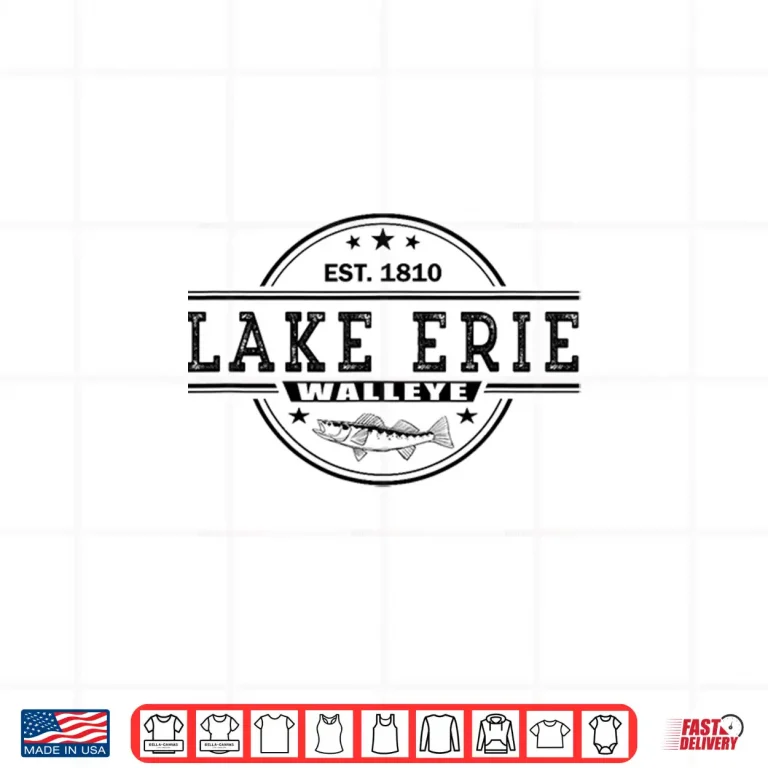 Design Vintage Inspired Walleye Fishing Lake Erie Shirt