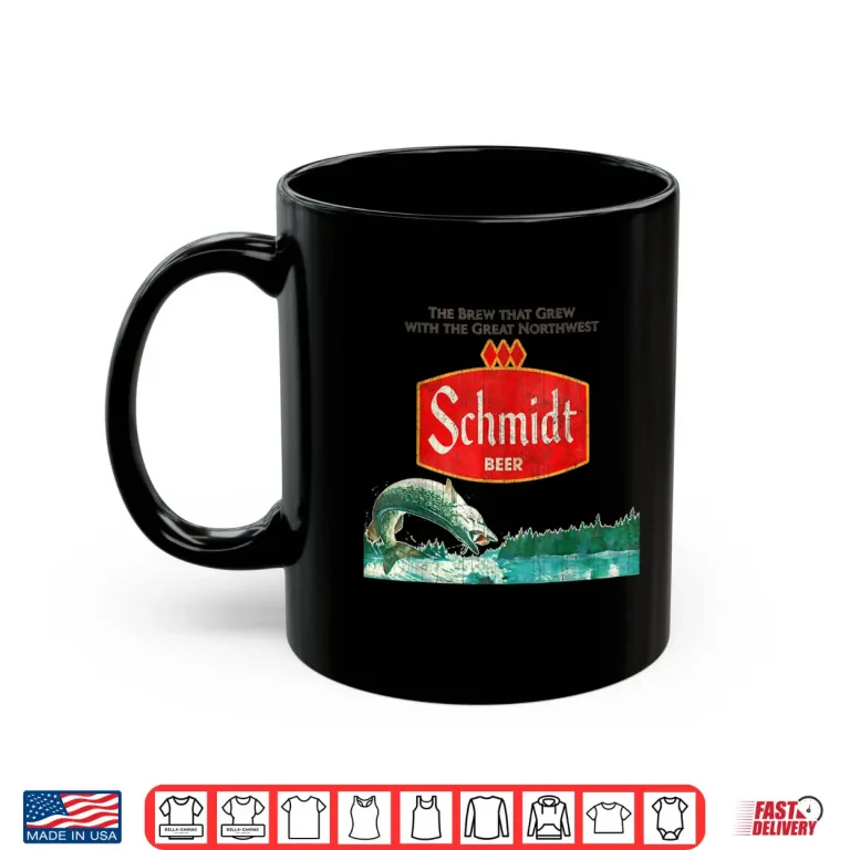 Mug Vintage Schmidt Beer Retro Defunct Fishing Nature Scene Shirt