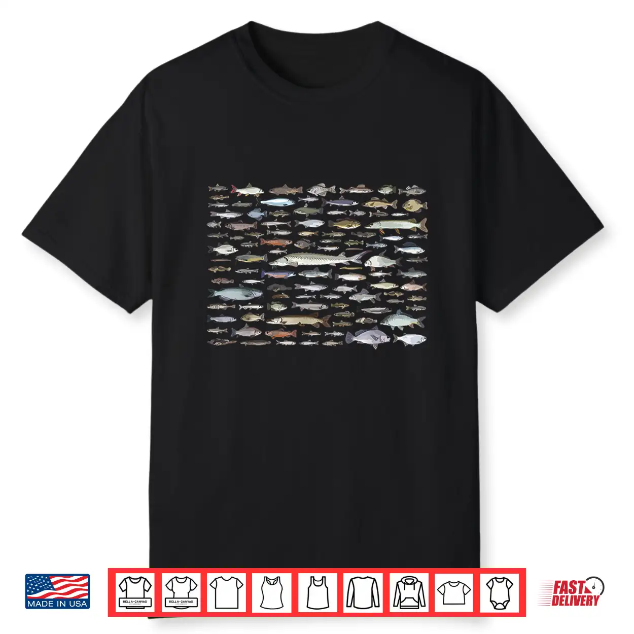 100 Types Of Freshwater Fish Species Fishing Shirt 100 Types Of Freshwater Fish Species Fishing Shirt