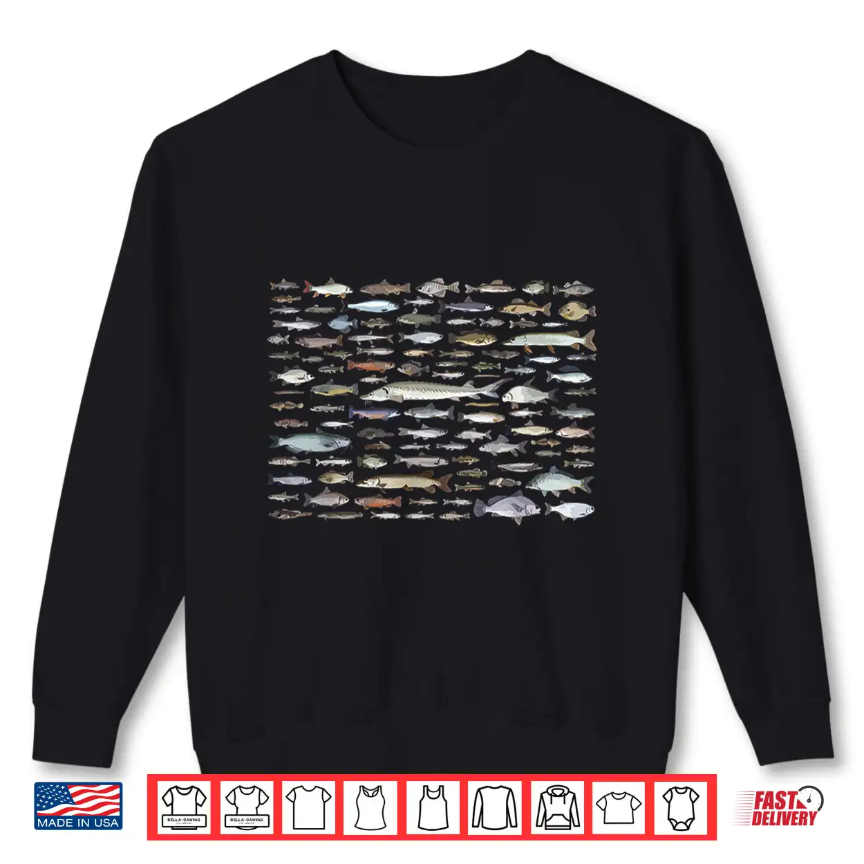 100 Types Of Freshwater Fish Species Fishing Shirt 100 Types Of Freshwater Fish Species Fishing Shirt