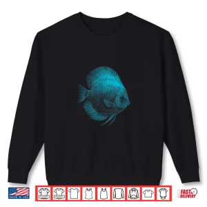 Sweatshirt Blue Discus Fish Aquarium Fishkeeper Shirt