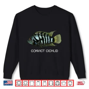Sweatshirt Convict Cichlids Freshwater Aquarium Fish Shirt 1