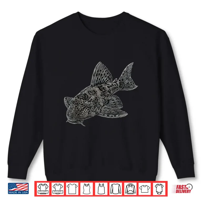 Sweatshirt Common Pleco Hypostomus plecostomus Freshwater Aquarium Shirt 1