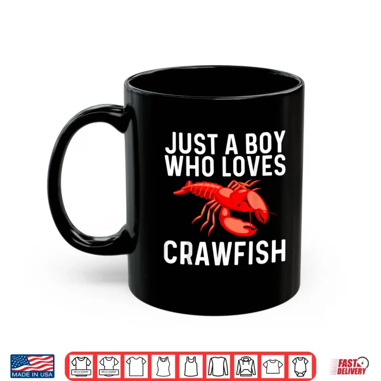 Mug Cool Crawfish Art For Boys Kids Lobster Crawdad Boil Food Shirt