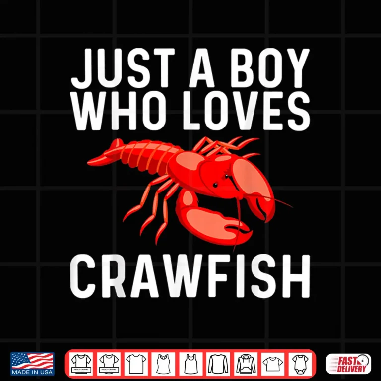 Design Cool Crawfish Art For Boys Kids Lobster Crawdad Boil Food Shirt 1