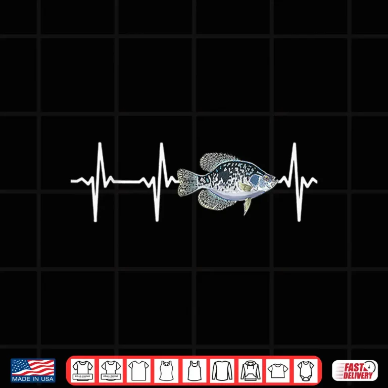 Design Crappie Heartbeat For Freshwater Fish Fishing Lovers Shirt 1