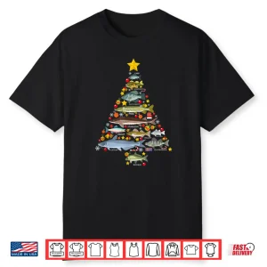 Freshwater Fish Species Christmas Tree Fishing Xmas Men Kids Shirt