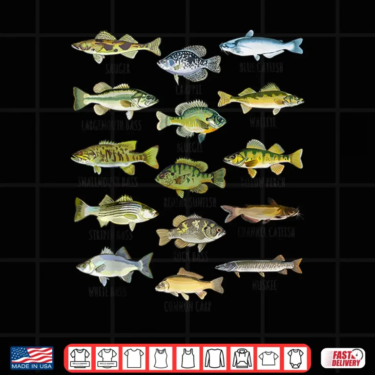 Design Fish Species Biology Types Of Freshwater Fish Fishing Shirt 1