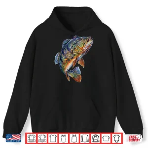 Hoodie Peacock Bass Fish Psychedelic Freshwater Aquatic Art Shirt