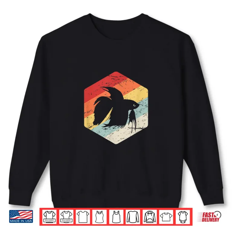 Sweatshirt Retro Vintage Freshwater Aquarium Betta Fish Shirt