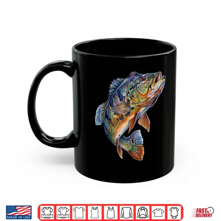 Mug Peacock Bass Fish Psychedelic Freshwater Aquatic Art Shirt 1