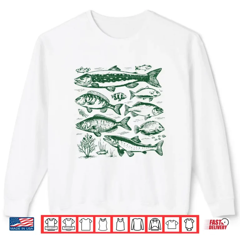 Sweatshirt Retro Fish Species Biology Types Of Freshwater Fish Fishing Shirt 1
