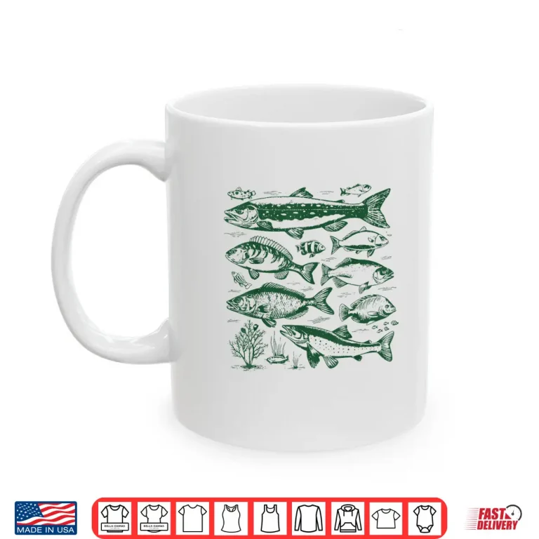 Mug Retro Fish Species Biology Types Of Freshwater Fish Fishing Shirt 1