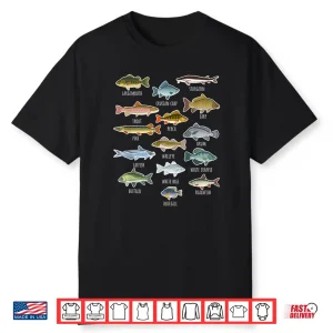Types Of Freshwater Fish Species Fishing Shirt