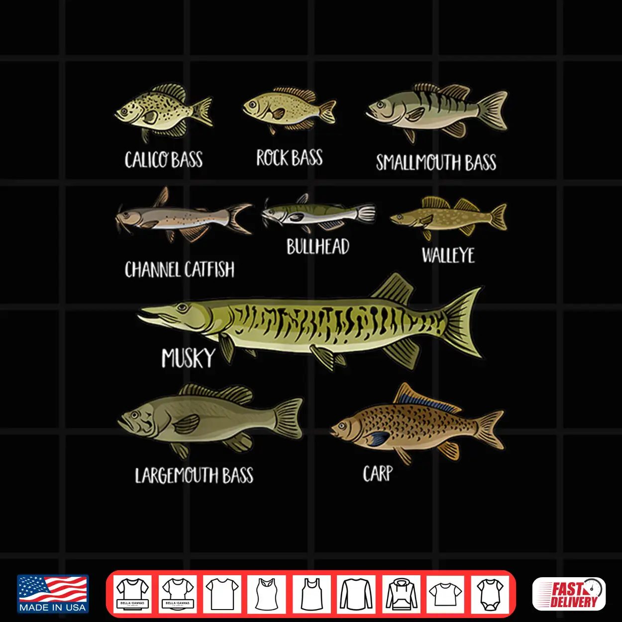 Types Of Freshwater Fish Sorts Species Fishing Shirt Shirt Types Of Freshwater Fish Sorts Species Fishing Shirt Shirt