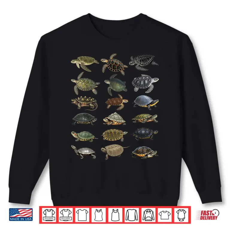 Sweatshirt Types of Turtles Sea Freshwater Turtle Species Educational Shirt