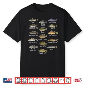 Types Of Freshwater Fish Species Biology Fishing Shirt