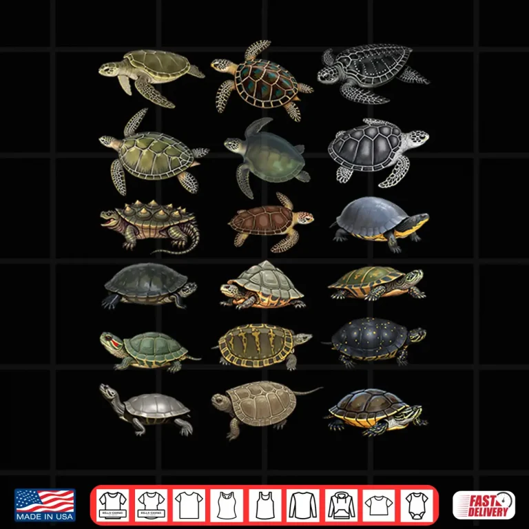 Design Types of Turtles Sea Freshwater Turtle Species Educational Shirt