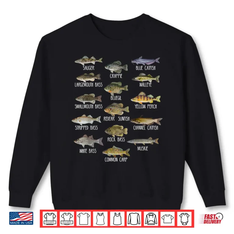 Sweatshirt Types Of Freshwater Fish Species Biology Fishing Shirt 1