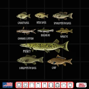 Types Of Freshwater Fish Sorts Species Fishing Shirt Shirt 4 Design Types Of Freshwater Fish Sorts Species Fishing Shirt Shirt 1