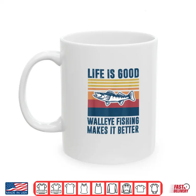 Mug Walleye Fishing Gifts Men Women Kids Freshwater Fish Walleye Shirt