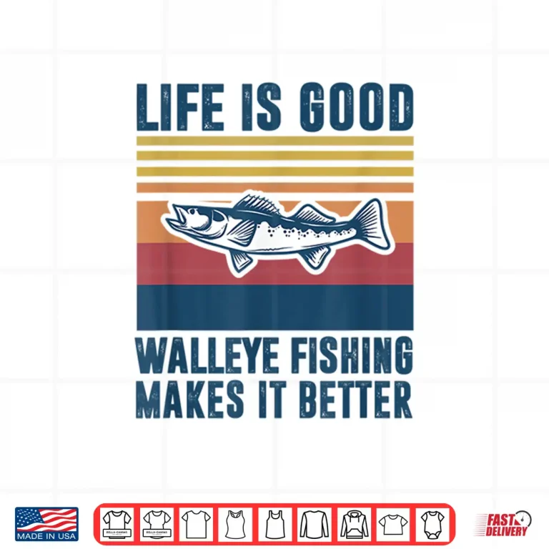 Design Walleye Fishing Gifts Men Women Kids Freshwater Fish Walleye Shirt