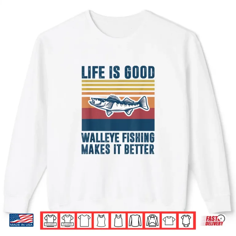 Sweatshirt Walleye Fishing Gifts Men Women Kids Freshwater Fish Walleye Shirt 1