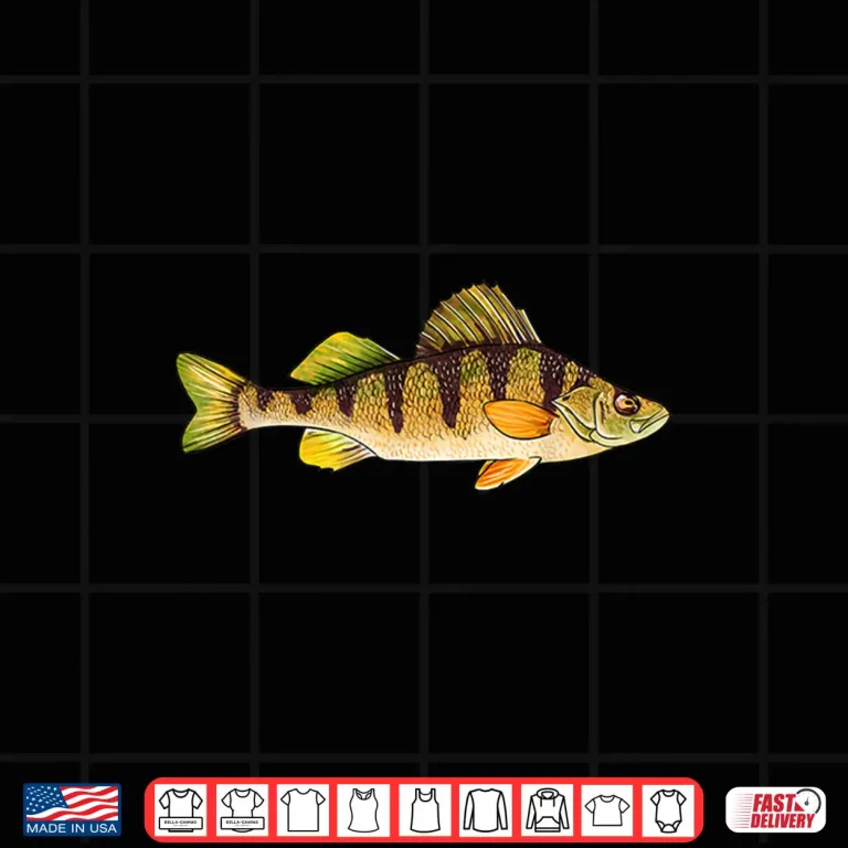 Design Funny Yellow Perch Fishing Freshwater Fish Angler Gift Shirt