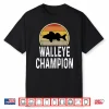 Mens Walleye Champion Fishing Fisherman Angler Retro Freshwater Shirt