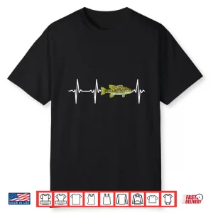 Smallmouth Bass Heartbeat For Freshwater Fish Fishing Lovers Shirt
