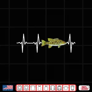 Design Smallmouth Bass Heartbeat For Freshwater Fish Fishing Lovers Shirt