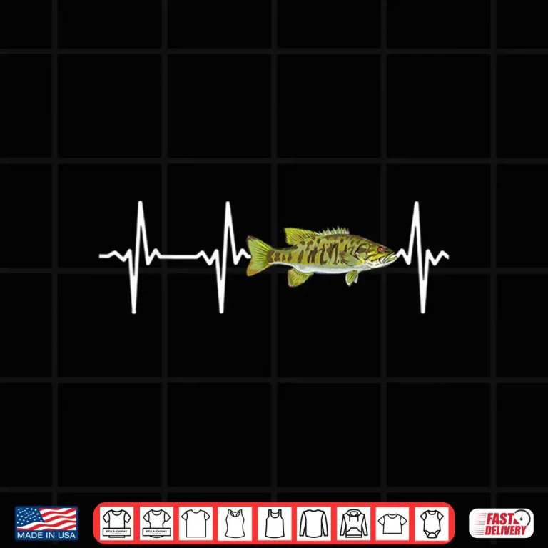 Design Smallmouth Bass Heartbeat For Freshwater Fish Fishing Lovers Shirt