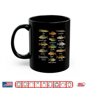 Mug Types of Freshwater Fish Species Fishing Anglers Fisherman Shirt