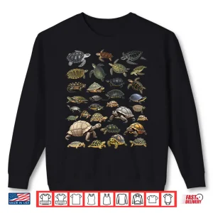 Types Of Turtles Sea Freshwater & Tortoises Species Char Shirt 1 Sweatshirt Types of Turtles Sea Freshwater Tortoises Species Char Shirt