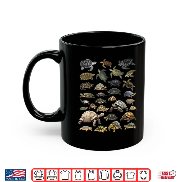 Mug Types of Turtles Sea Freshwater Tortoises Species Char Shirt