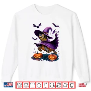 Sweatshirt Aquarium Fish Tank Halloween Turtle Witch with Pumpkins Shirt