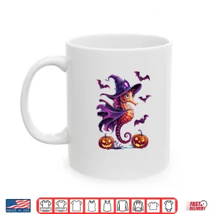 Mug Aquarium Fish Tank Magical Seahorse with Halloween Pumpkins Shirt