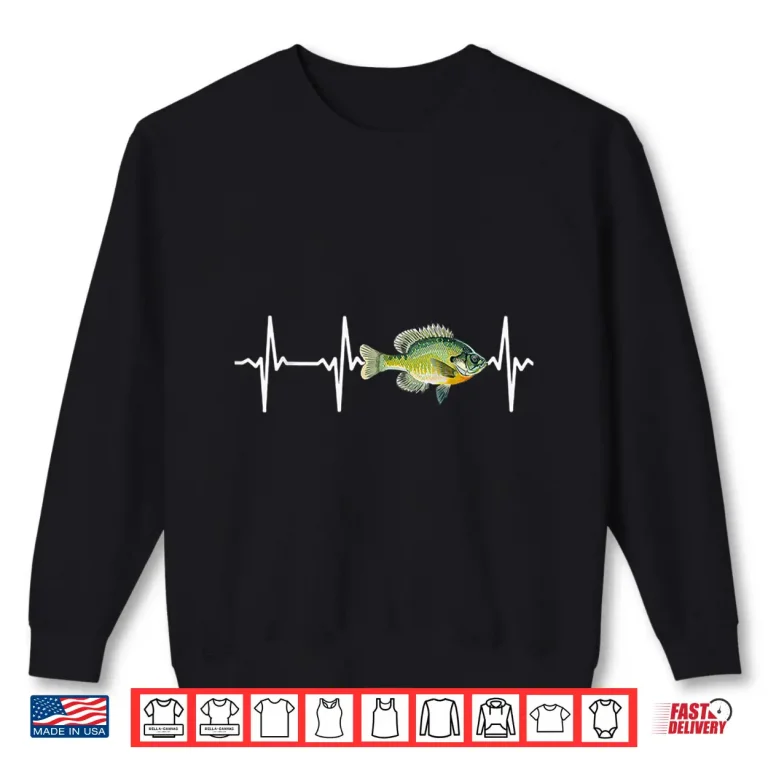 Sweatshirt Bluegill Heartbeat For Freshwater Fish Fishing Lovers Shirt
