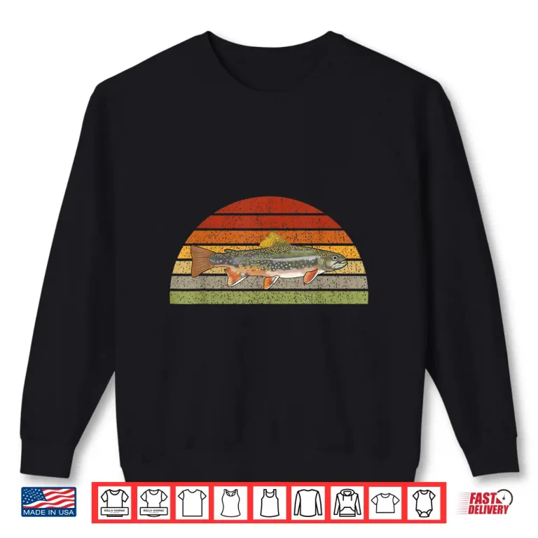 Sweatshirt Speckled Brook Trout Graphic Retro Freshwater Fishing Gift Shirt