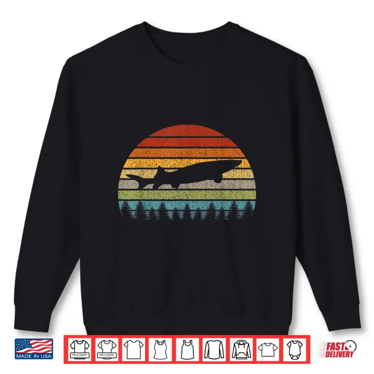 Sweatshirt White Sturgeon Retro Freshwater Fishing Men Women Kids Gift Shirt