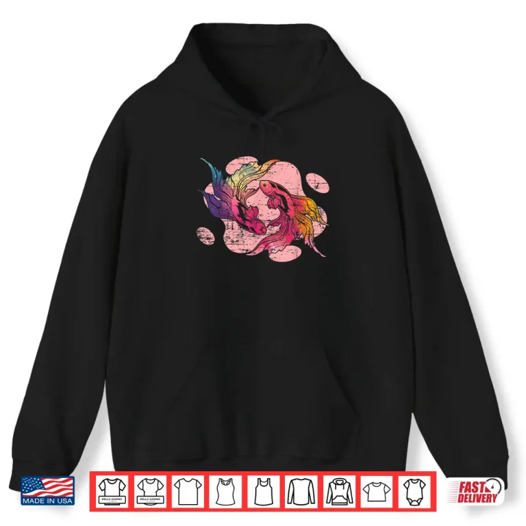 Hoodie Aquarium Fish Tank Freshwater Betta Colorful Betta Fish Shirt